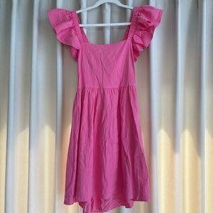 Francesca’s Mi Ami pink bow ruffle mini dress